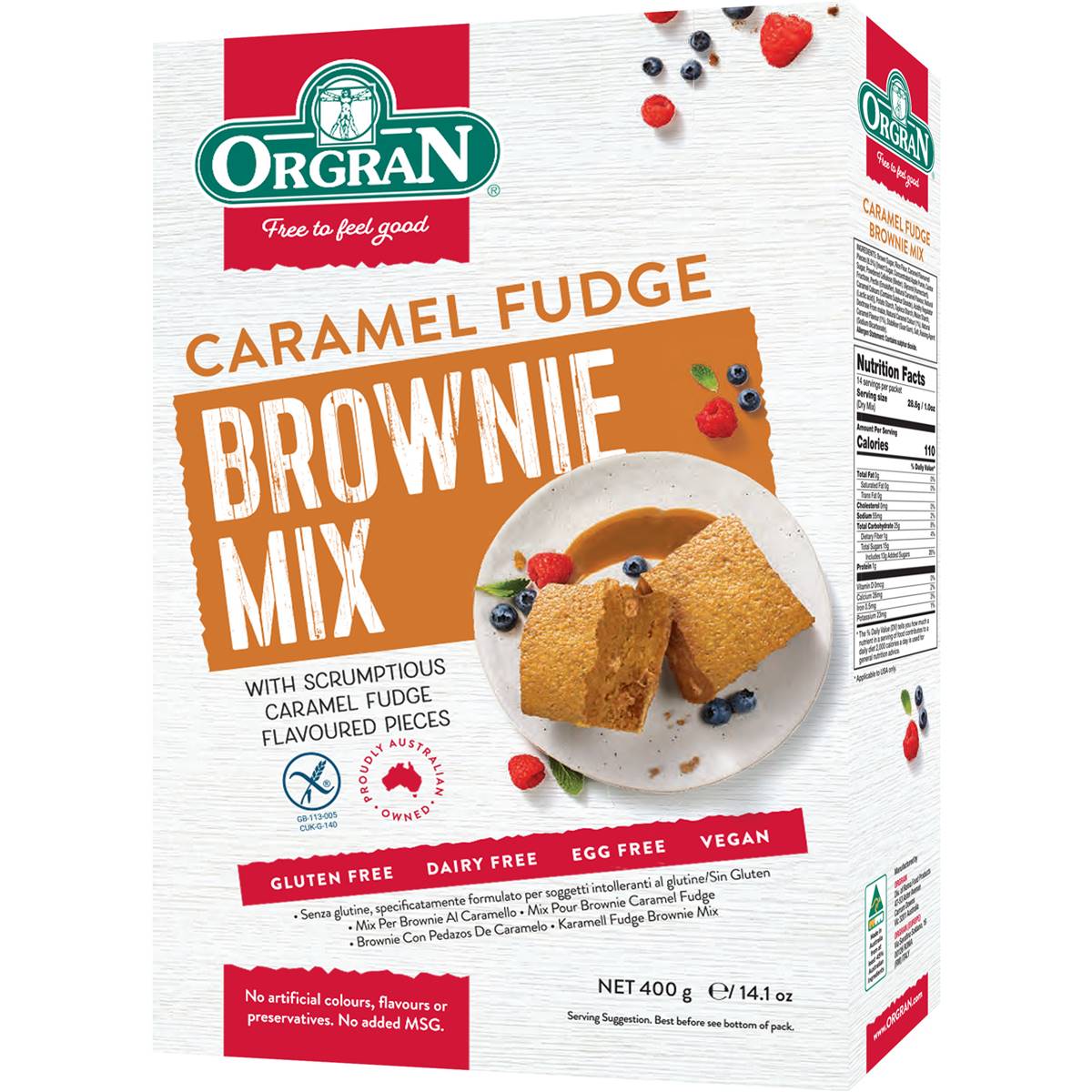 Image of Brownie Mix Caramel Fudge Orgran 400g033