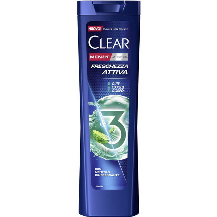 Clear - Freschezza Attiva 3In1 - Shampoo Anti-Forfora Con Mentolo 225 Ml-image