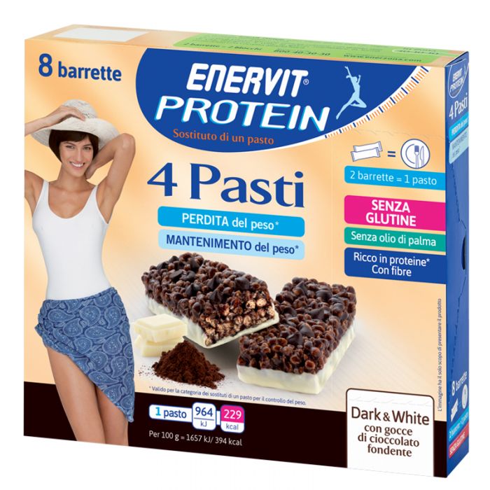 

4 Pasti Dark & White Enervit Protein 8 Barrette
