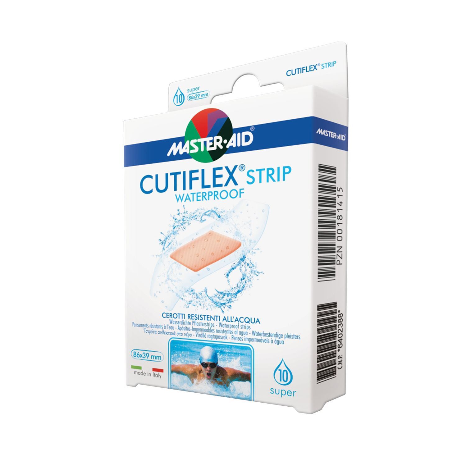 

Master-Aid® Cutiflex® Strip Waterproof Cerotti Resistenti All'Acqua Misura Grande 78x26mm 10 Pezzi