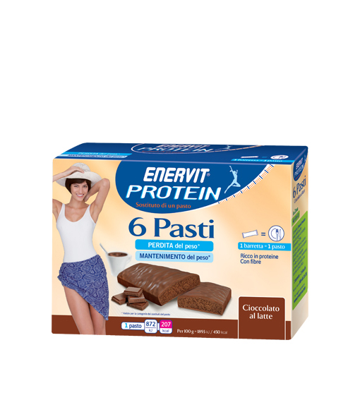 Image of Enervit Protein 6 Pasti Integratore Alimentare Cioccolato Al Latte 6x46g 900942362
