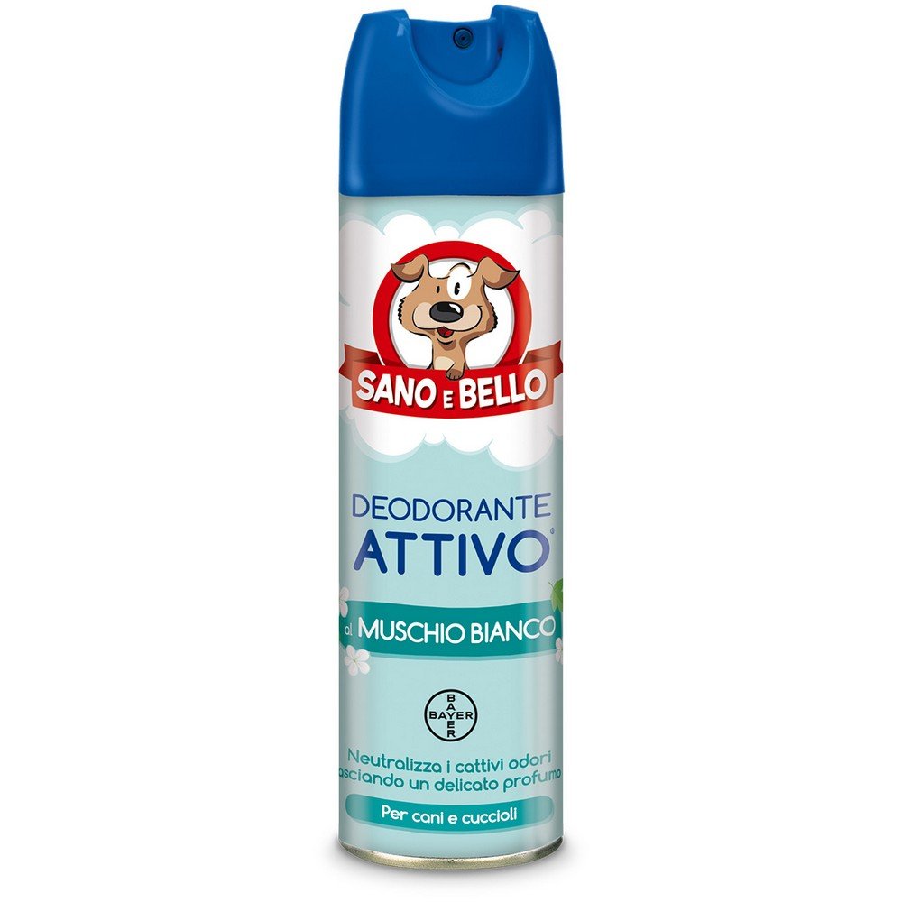 Bayer Sano E Bello Deodorante Attivo Al Muschio Bianco Igiene Per Cani 250ml