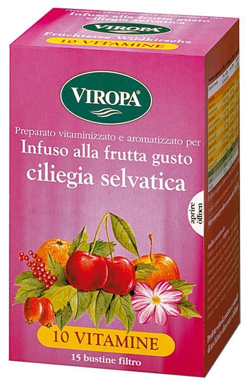 Viropa 10 Vitamine Vitamintee Ciliegia Selvatica Infuso Alla Frutta Con Vitamine 15 Bustine