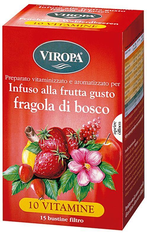 Image of Viropa-10 Vitamine Vitamintee Fragola Di Bosco Infuso Alla Frutta Con Vitamine 15 Bustine