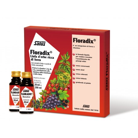 Floradix Ferro Integratore Ferro Vitamine 10 Flaconcini