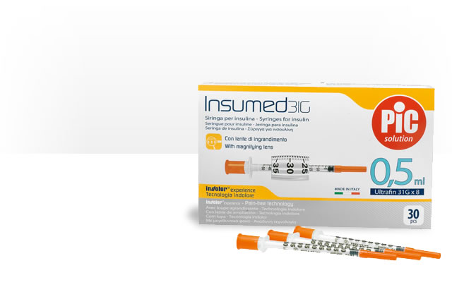 

Pic Solution Insumed Siringhe Per Insulina 0,5ml G31x8 30 Pezzi