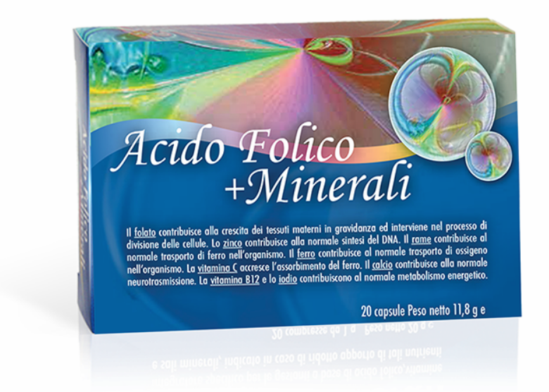 Image of Acido Folico + Minerali Integratore Alimentare Per Gravidanza 20 Capsule