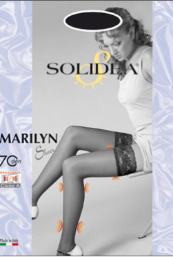 Image of Solidea Marilyn 70 Sheer Calze Autoreggente Colore Blu Taglia 4