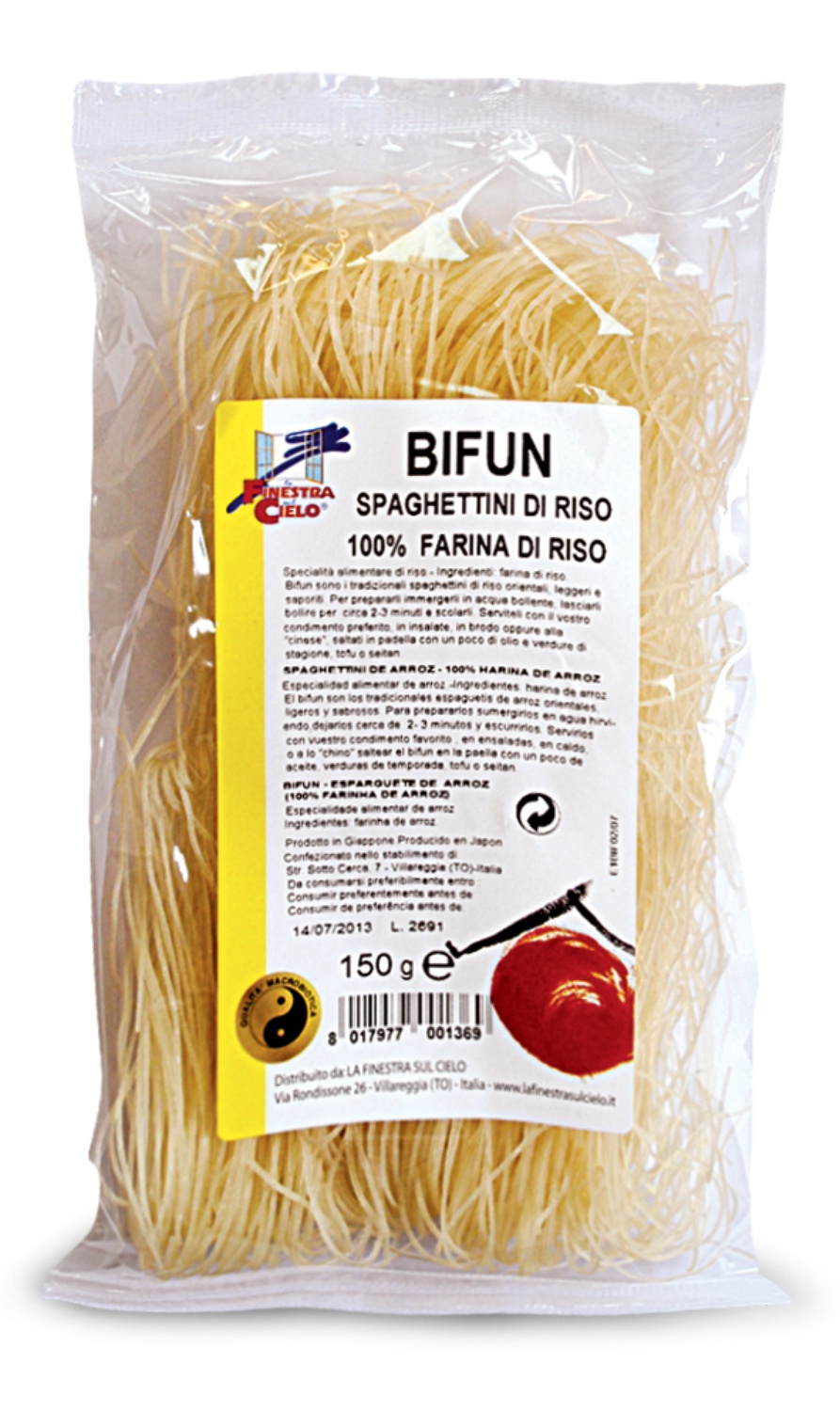 Image of La Finestra Sul Cielo Bifun Spaghettini Di Riso Biologico 150g033