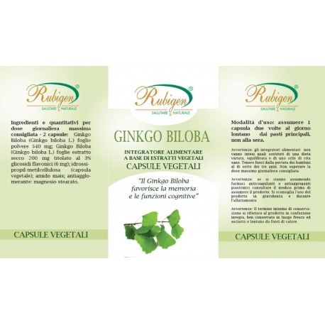 Image of Natur-Farma Rubigen Ginkgo Biloba Integratore Alimentare 60 Compresse033