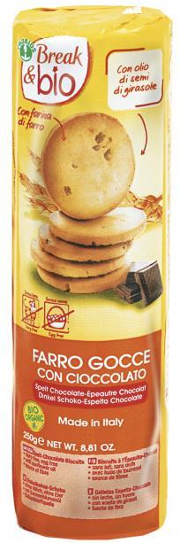 Image of Break&Bio Biscotti Farro Con Gocce Di Cioccolato Fondente Biologici 250g 911429948