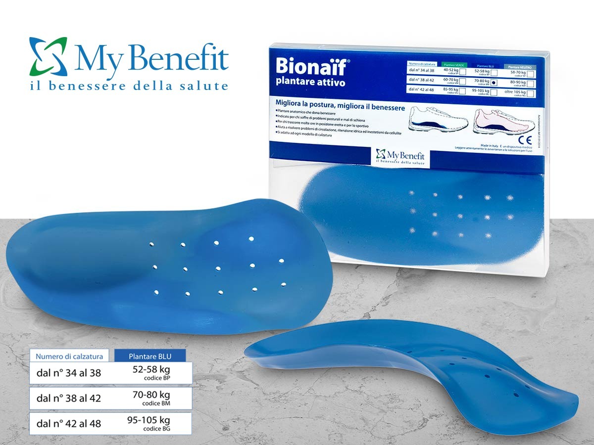 

Bionaif My Benefit Plantare Attivo Colore Blu Misura Piccola 2 Plantari