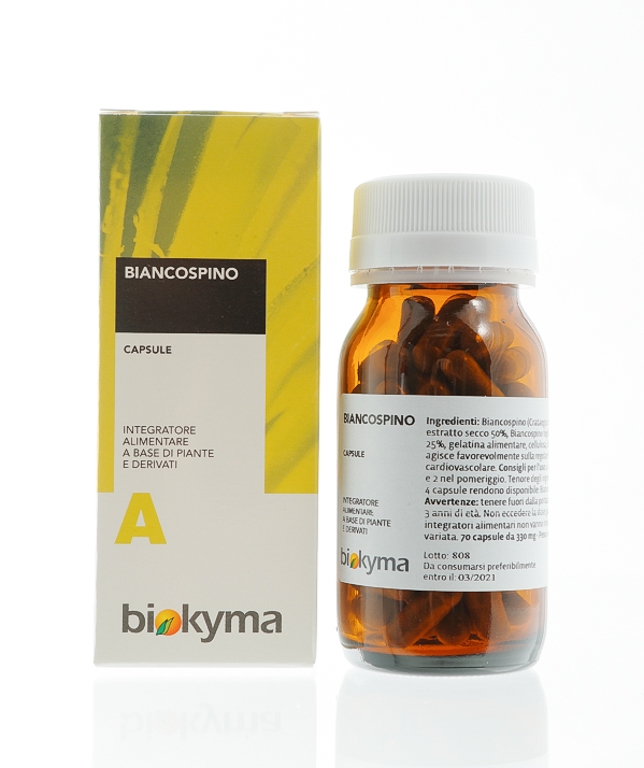 Image of Biokyma Biancospino Estratto+polvere Integratore Alimentare Flacone 75 Capsule033