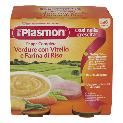 Image of Plasmon Omogeneizzato Pappa Completa Verdure Vitello Farina Riso033