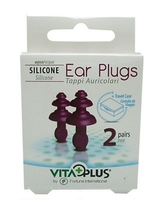 Image of Vita+Plus(R) Ear Plugs Tappi Auricolari Silicone Acqua 2 Coppie+Custodia