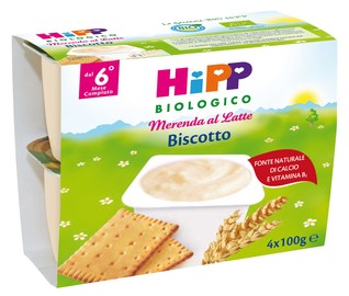 Image of Hipp Biologico Merenda Al Latte Biscotto 4x100g 923676314