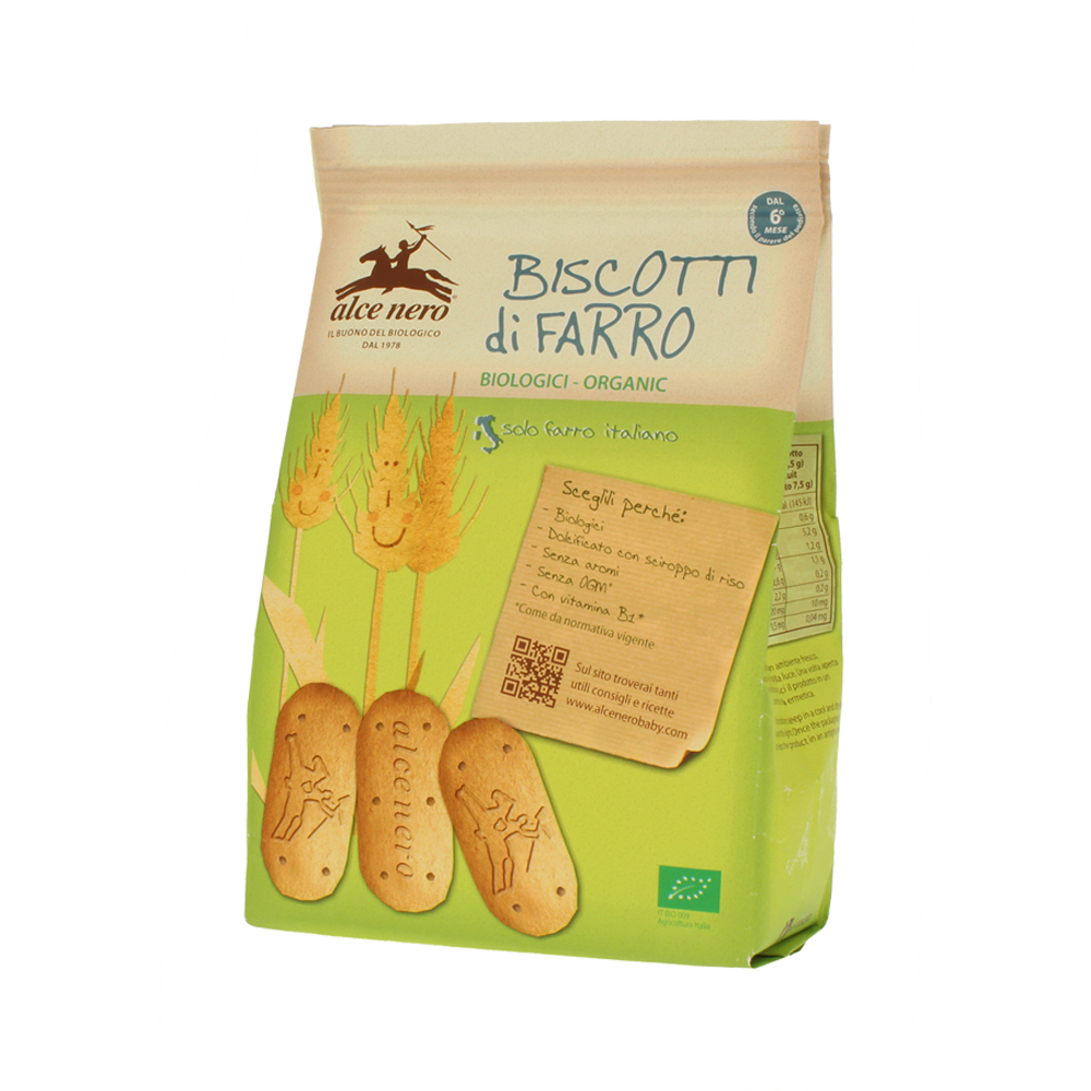Image of Alce Nero Alimenti per L'infanzia Biscotti di Farro Bio 250g 925516181