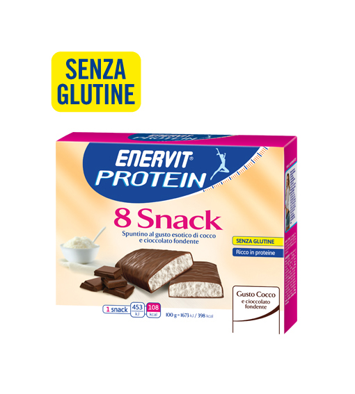Image of Enervit Protein 8 Snack Barretta Gusto Cocco 8x23g 925912281