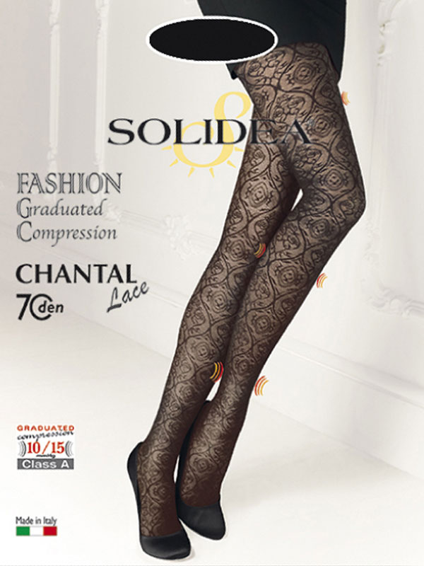 

Solidea Collant In Pizzo Chantal 70 Lace Colore Nero Taglia 3-ML