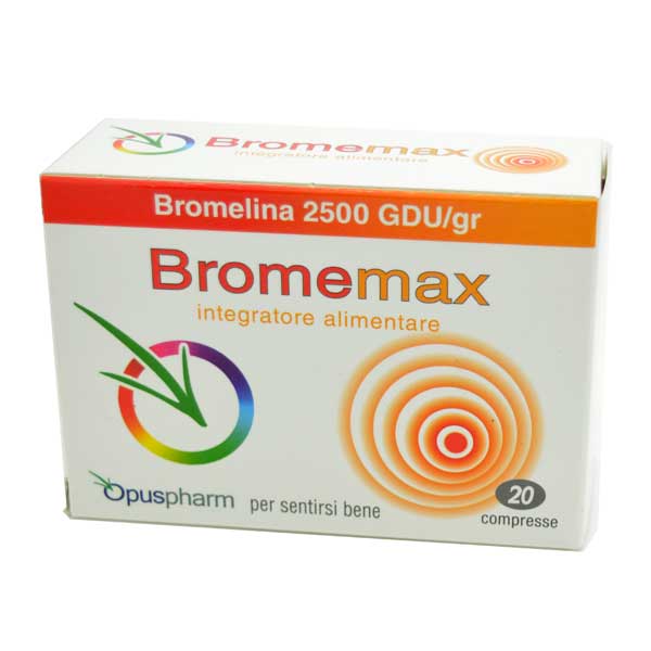 Image of Opuspharm Bromemax Integratore Alimentare Alla Bromelina 20 Compresse 926264728