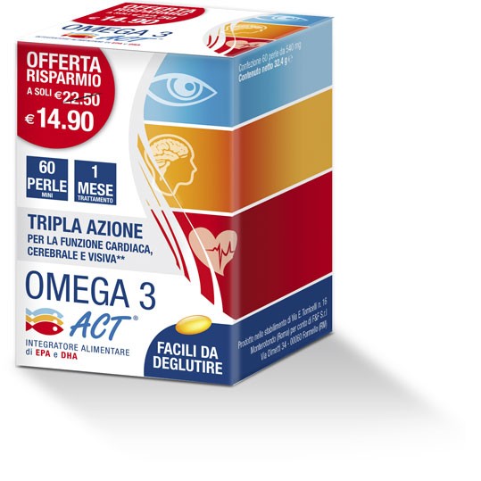 Image of Omega 3 Act Integratore Alimentare 60 Perle 540mg 926568876