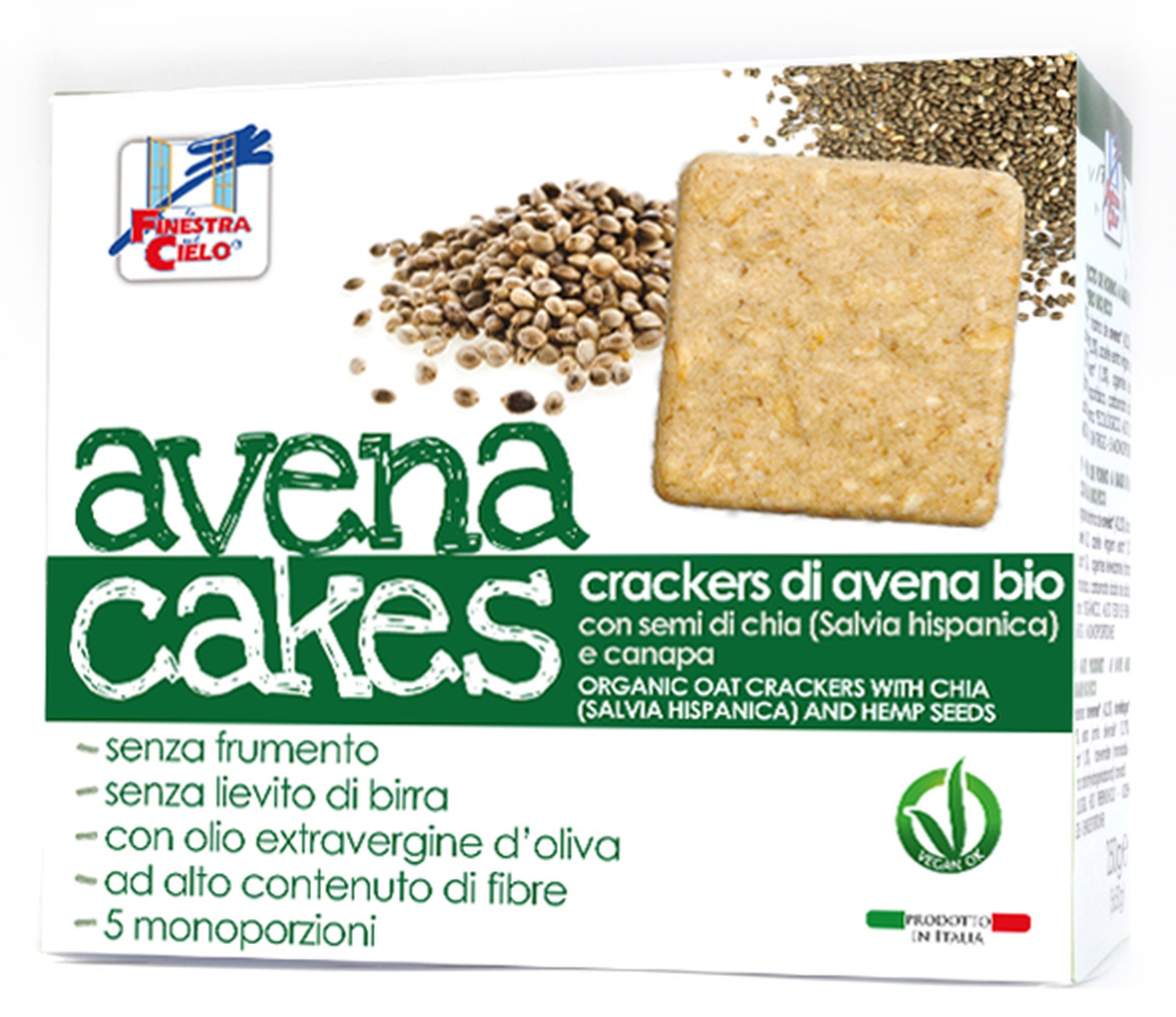 Image of La Finestra Sul Cielo Avenacakes Crackers Avena Con Semi Di Chia E Canapa Bio 250g