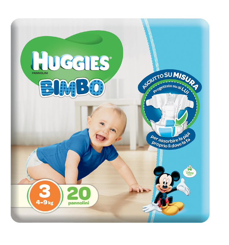 

Huggies Pannolini Bimbo Taglia 3 (4-9 kg) 20 Pannolini