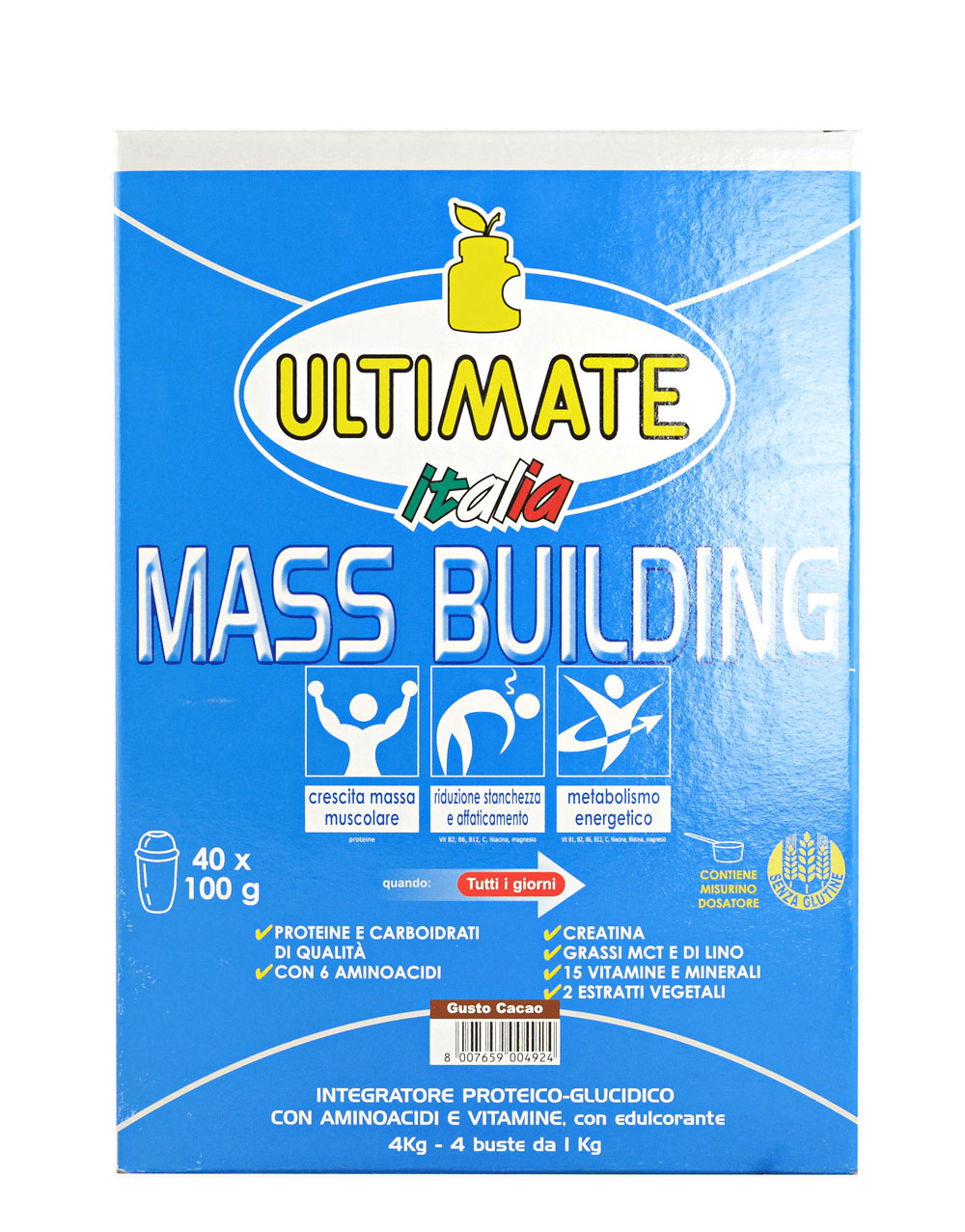 Image of Ultimate Mass Building Integratore Alimentare 4kg Gusto Cacao