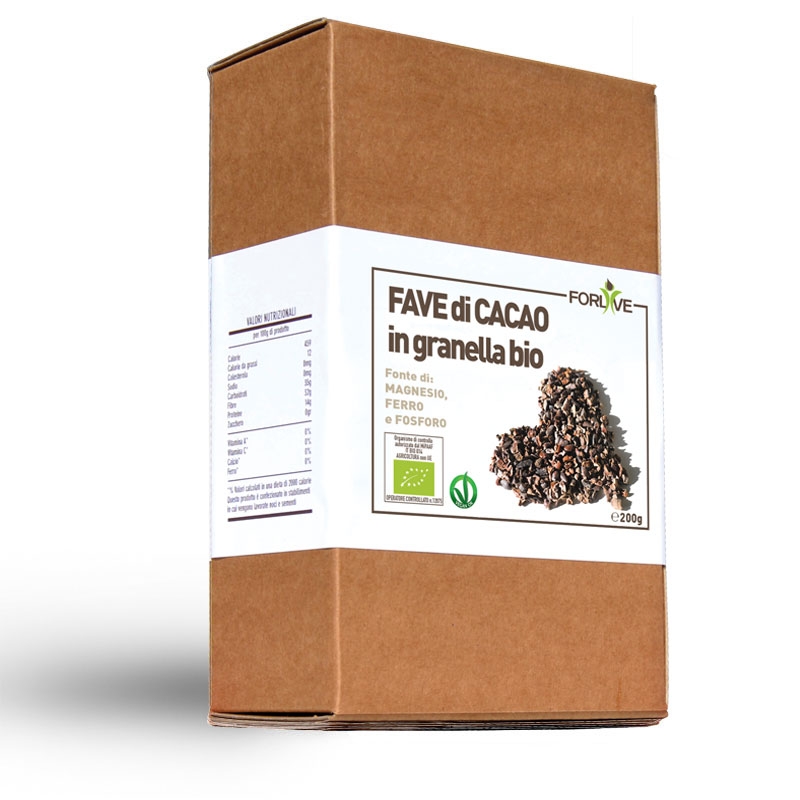 ForLive Fave Di Cacao In Granella Bio Fonte di Magnesio Ferro Fosforo 200g