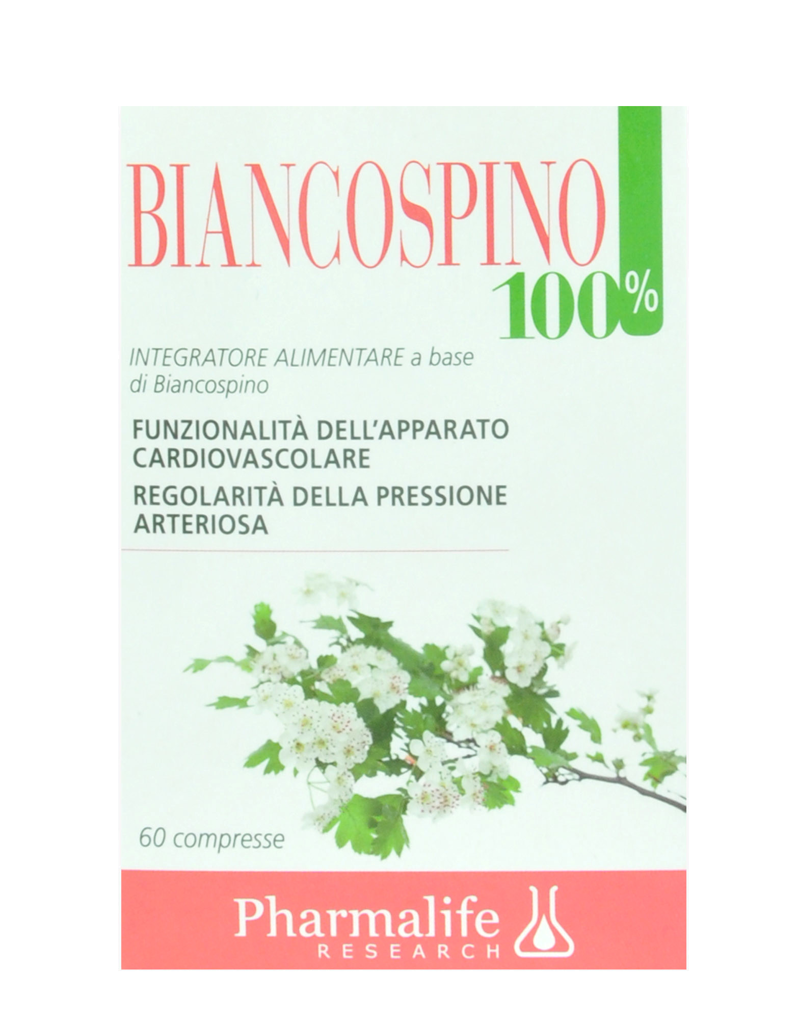 Image of Pharmalife Biancospino 100% Integratore Alimentare 60 Compresse033