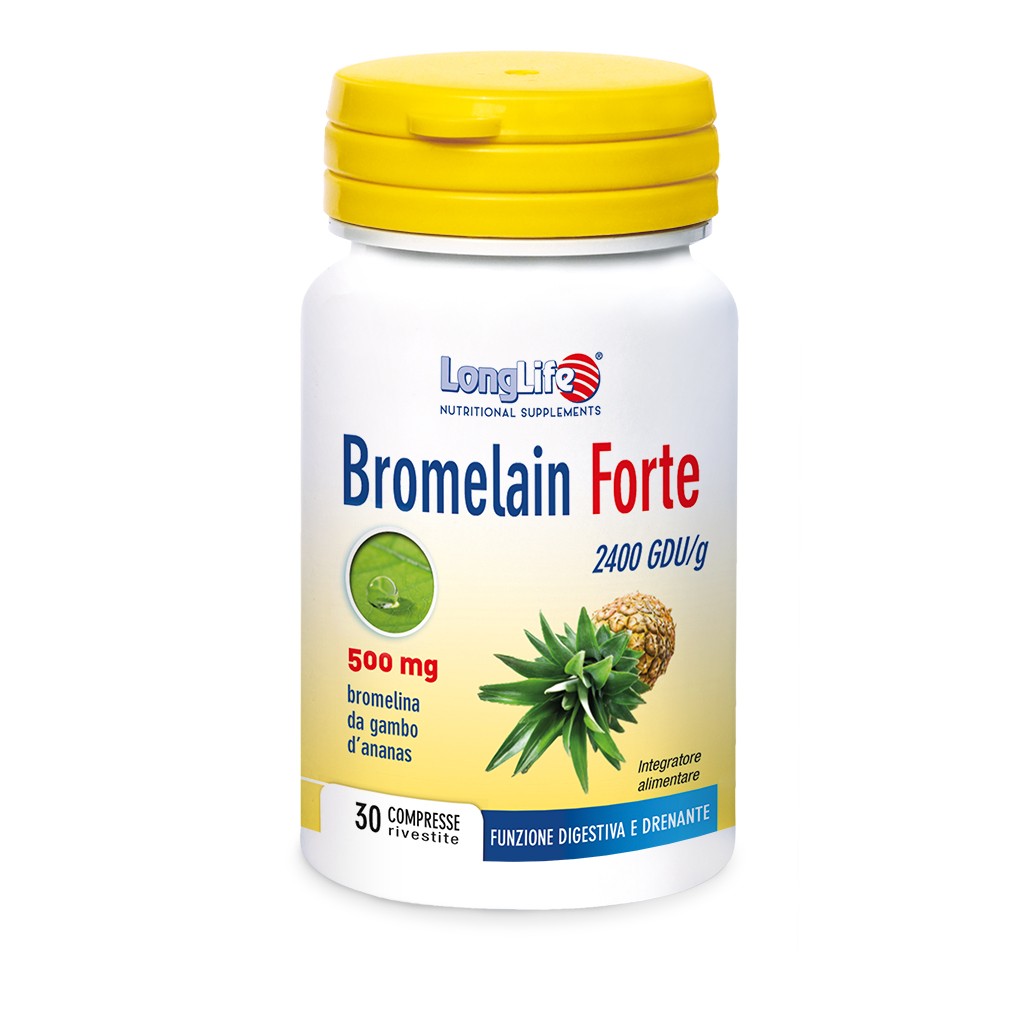 Image of LongLife Bromelain Forte 500mg Integratore Alimentare 30 Compresse 934857893