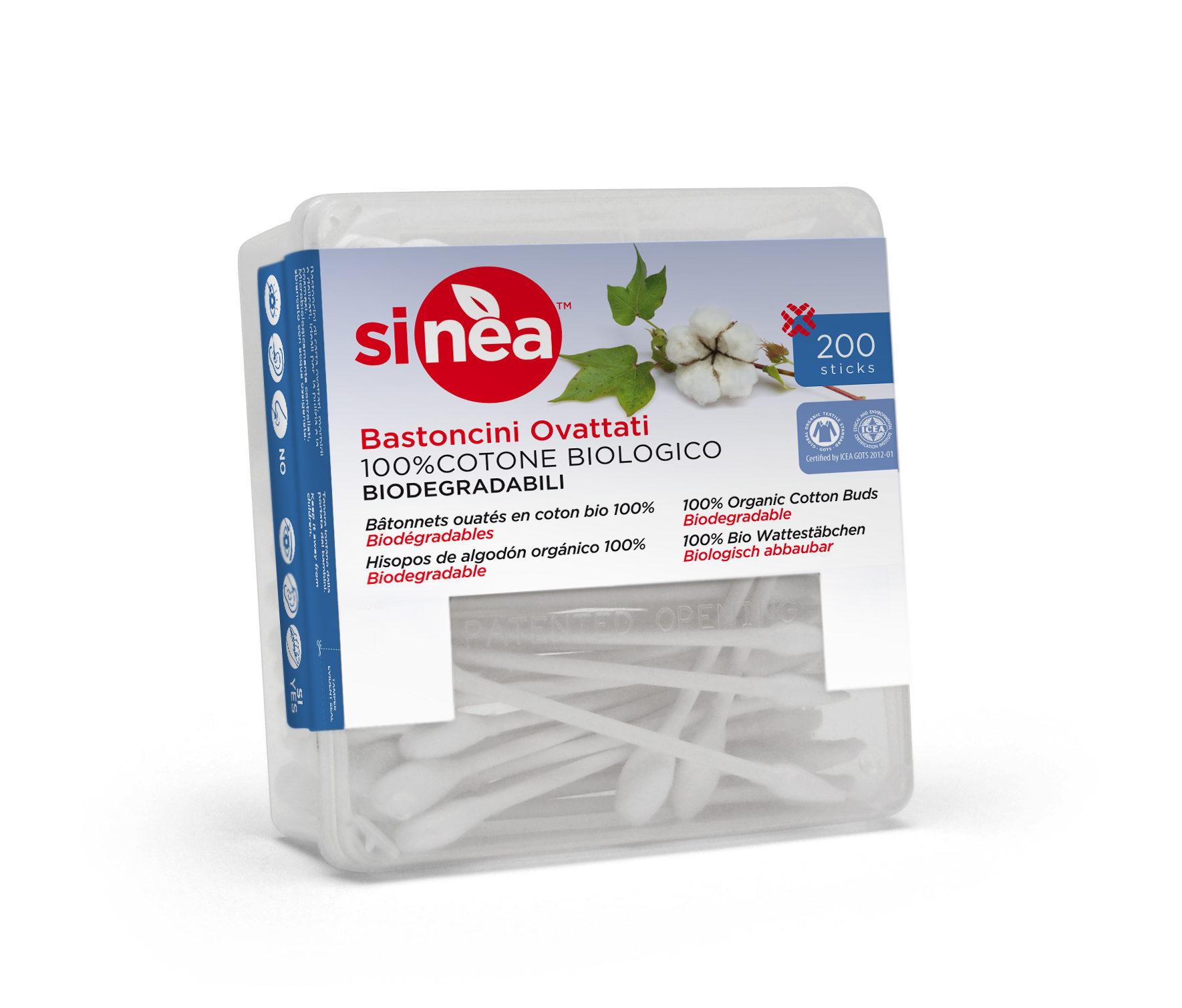 Image of Sinea Bastoncino Ovattato Bimbo In Cotone Biologico 200 Sticks033