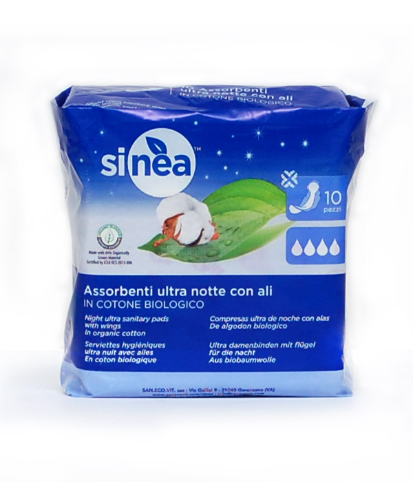 Image of Sinea Assorb Ultra Notte Con Ali In Cotone Biologico 10 Pezzi033