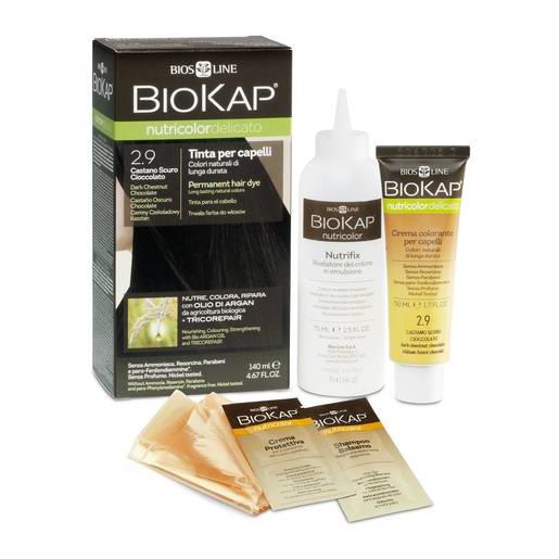 Image of BiosLine Biokap Nutricolor Delicato Tintura Per Capelli Colore 2,9 Castano Scuro Cioccolato033