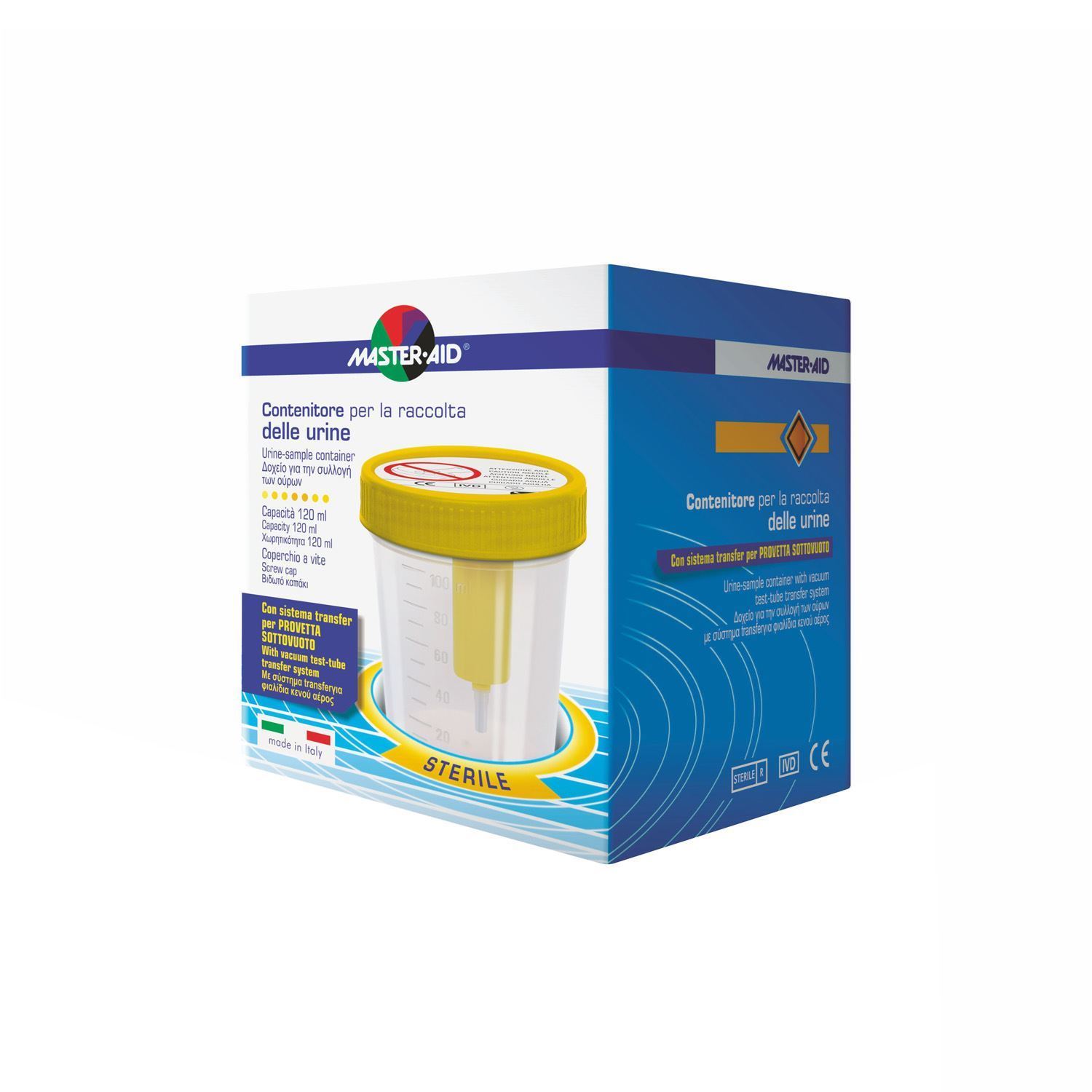 

Master-Aid® Contenitore Urine Per Provette Sottovuoto 120ml 1 Pezzo