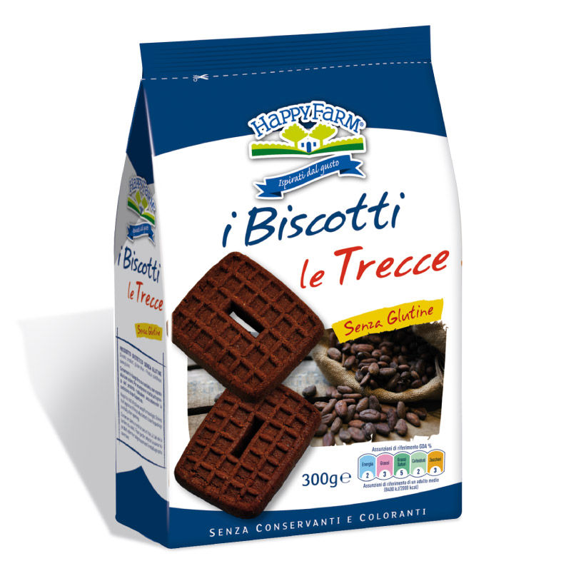 Image of Happy Farm Le Trecce Al Cacao Biscotti Senza Glutine 200g 935590683