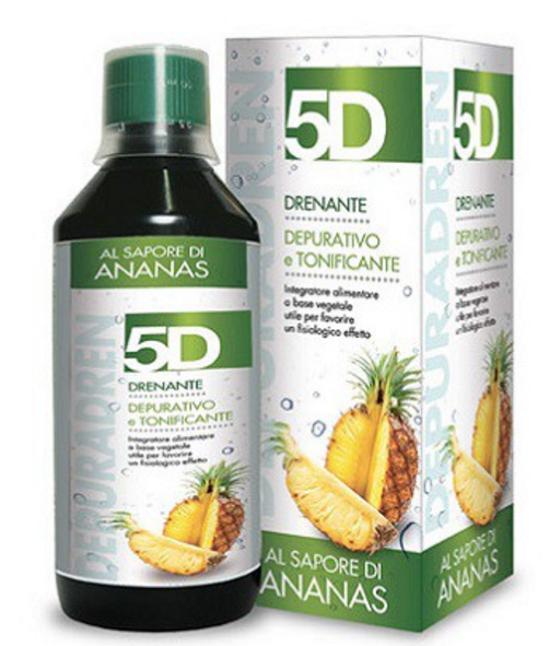 Image of 5D Drenanate Depurativo Tonificante Ananas Integratore Alimentare 500ml 935621781