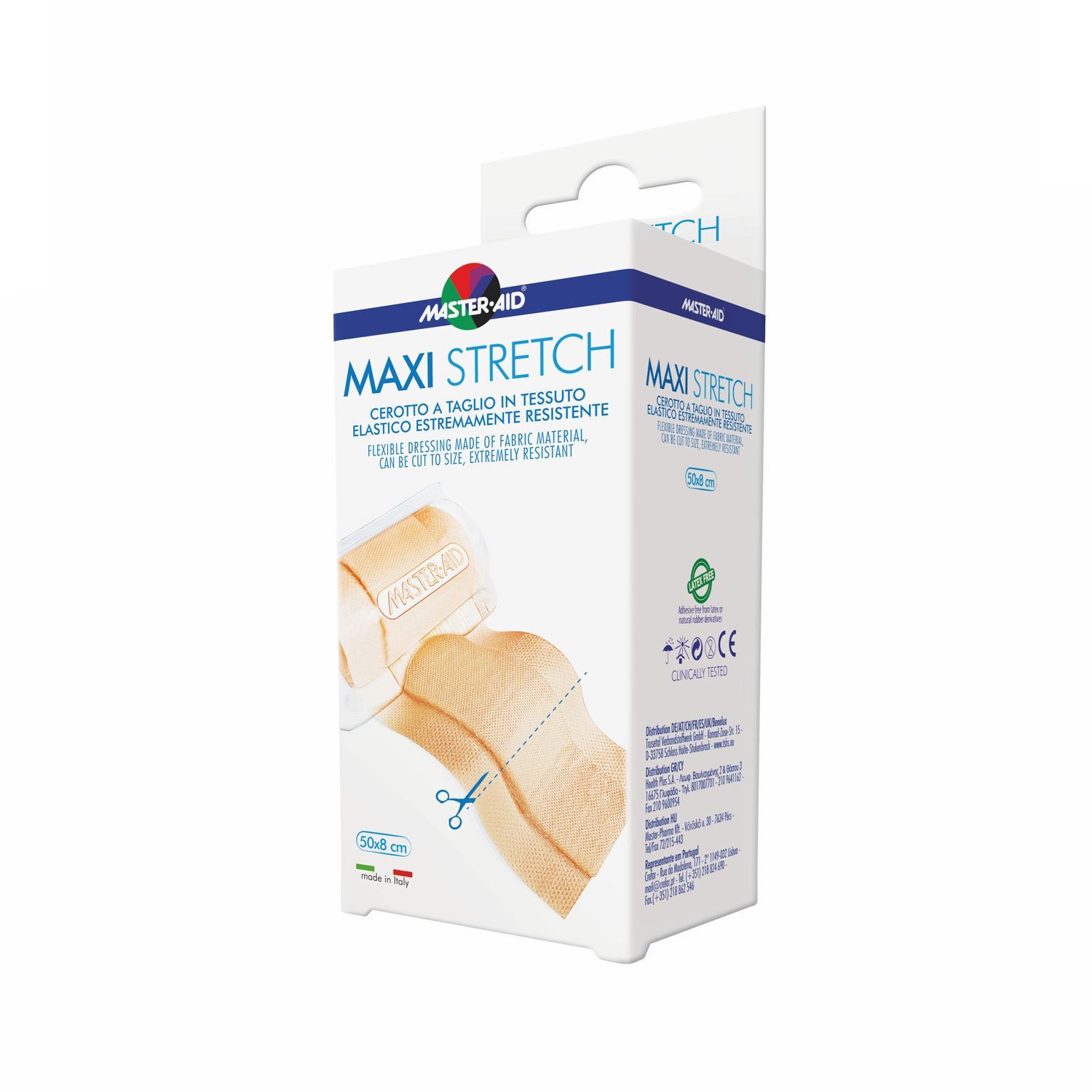 

Master-Aid® Maxi Stretch Cerotto A Taglio In Tessuto Elastico Estremamente Resistente 1 Pezzo 50x8cm