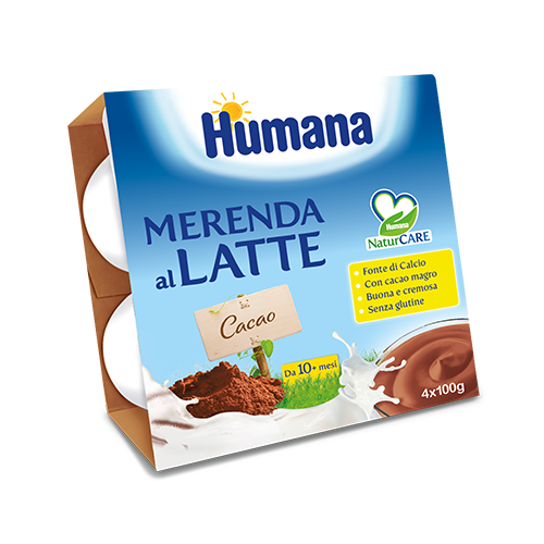 Image of Merenda al Latte Humana Cacao 4x100g