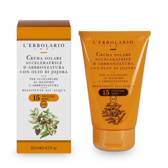 

L'Erbolario Crema Solare Acceleratrice D’Abbronzatura All’Olio Di Jojoba SPF15 125ml