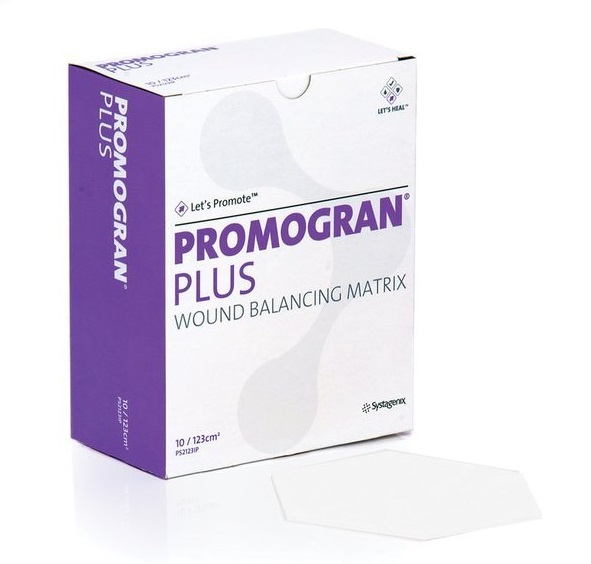 Image of Promogran Plus S Medicazione Matrice a Base di Collagene + ORC e Argento 28 cmq 10 Medicazioni033