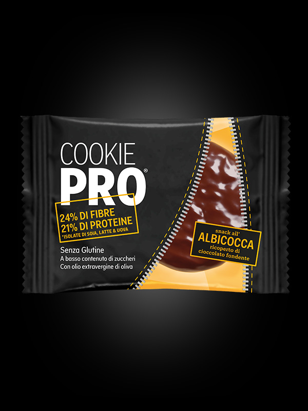 Image of Alevo Cookie Pro Snack Gusto Albicocca Ricoperto Di Cioccolato Fondente Senza Glutine 13.6g