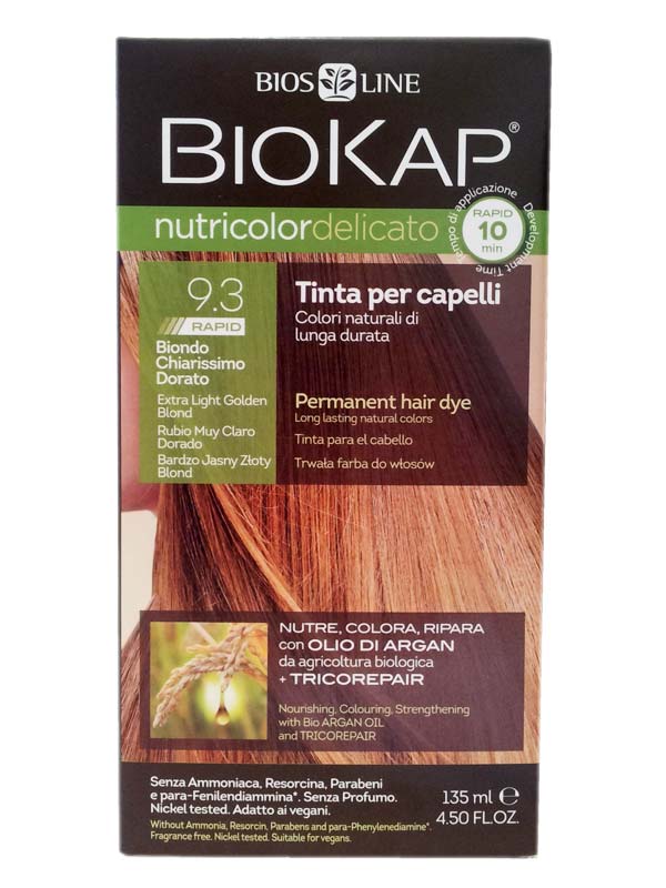 Image of Bios Line Biokap Nutricolor Tinta Per Capelli Delicata Colore 9,3 Biondo Chiarissimo Dorato033