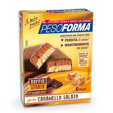 Image of Pesoforma Pasto Sostitutivo Barrette Caramello Salato 12 Barrette