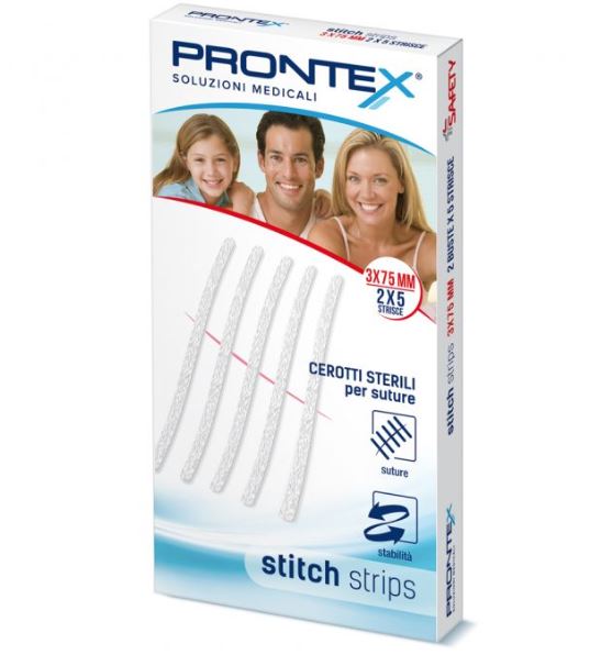 Image of Safety Prontex Stitch Strips Cerotti Per Suture 3x75cm 10 Pezzi
