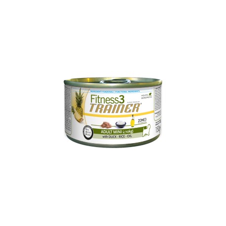 Image of Trainer Fitness 3 Adult Mini Mangime Umido Gusto Anatra Riso E Olio 150g033