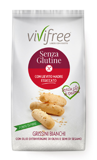 Image of Vivifree Grissini Mediterranei Bianchi Senza Glutine Con Olio Extravergine Di Oliva E Semi Di Sesamo 150g