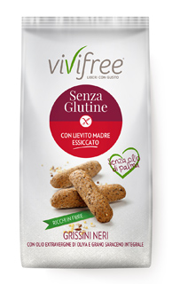 Image of Vivifree Grissini Neri Senza Glutine Con Olio Extravergine E Grano Saraceno Integrale 150g