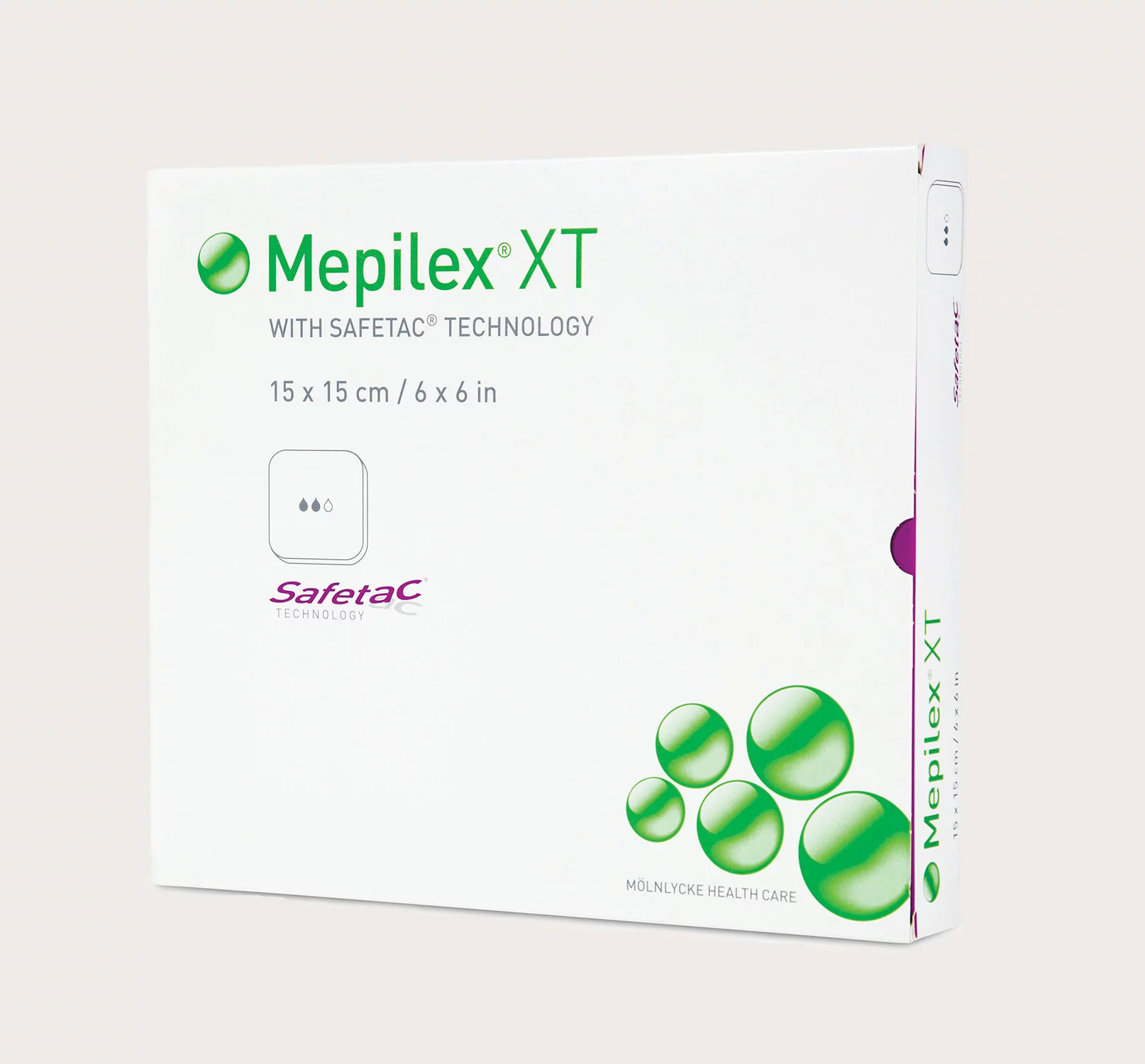 Image of Mölnlycke(R) Mepilex(R) XT Medicazione In Schiuma Con Safetac(R) Misura 15x15cm 25 Pezzi