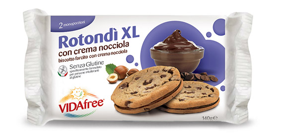 Image of Vidafree Rotondì XL con Crema Alla Nocciola Biscotti Senza Glutine 140g